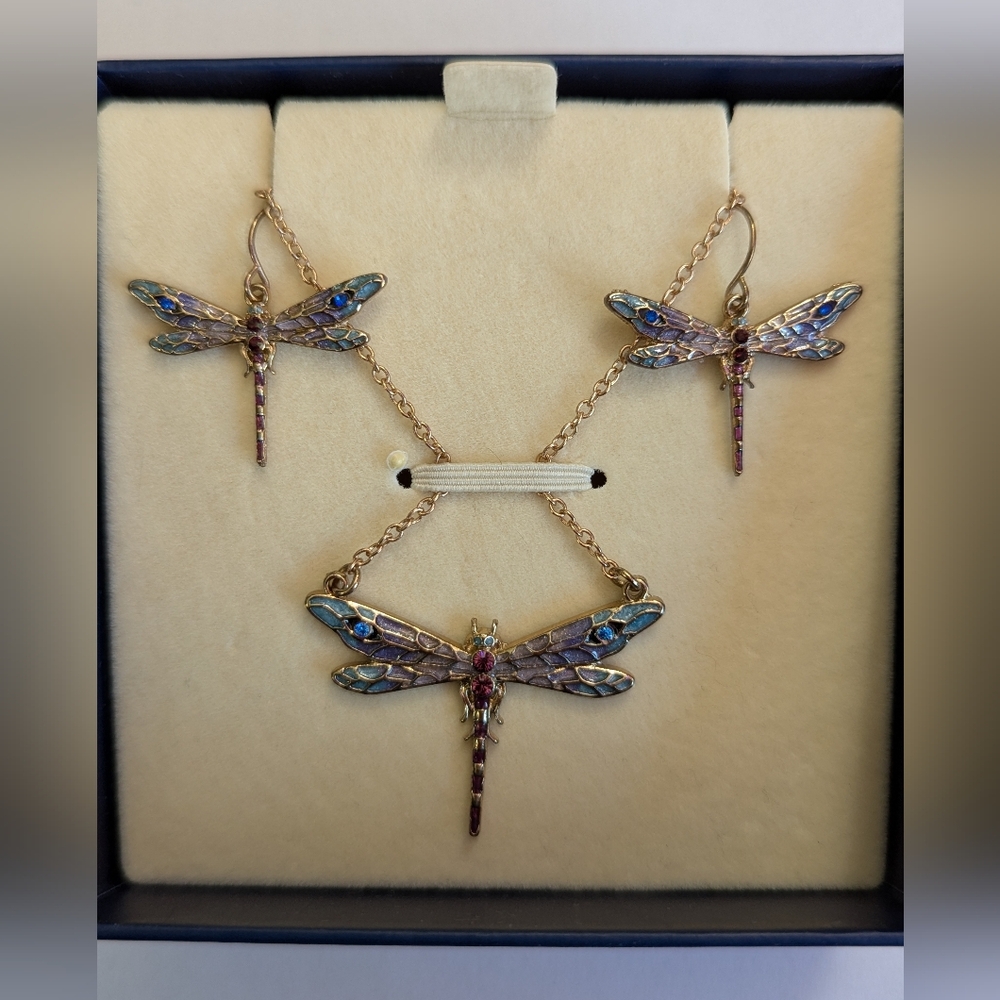 Dragonfly Necklace & Earrings
